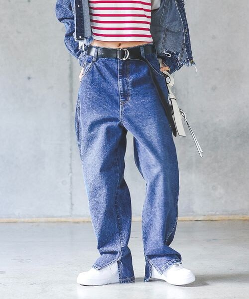 PAGEBOY（ページボーイ）の「トールワークデニム（パンツ・レディース・オフホワイト05/ブラックケミカル08/ブルー85・25inch/26inch）」の3枚目の写真