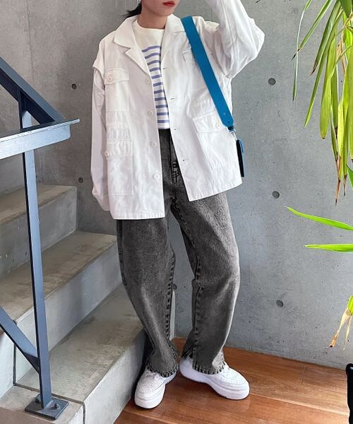 PAGEBOY（ページボーイ）の「トールワークデニム（パンツ・レディース・オフホワイト05/ブラックケミカル08/ブルー85・25inch/26inch）」の9枚目の写真