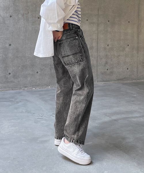 PAGEBOY（ページボーイ）の「トールワークデニム（パンツ・レディース・オフホワイト05/ブラックケミカル08/ブルー85・25inch/26inch）」の7枚目の写真