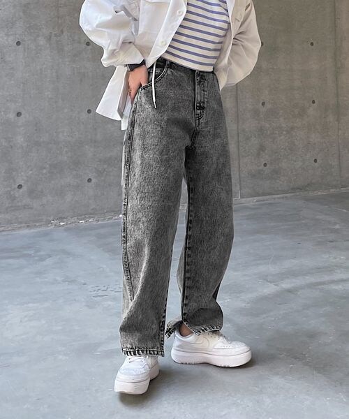 PAGEBOY（ページボーイ）の「トールワークデニム（パンツ・レディース・オフホワイト05/ブラックケミカル08/ブルー85・25inch/26inch）」の6枚目の写真