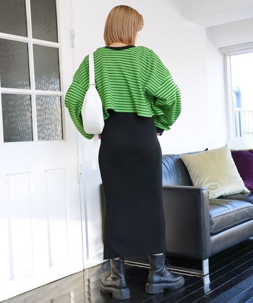 PAGEBOY(ページボーイ)の「アームウオーマーセットワンピース(ワンピース/ドレス・レディース・ブラック09/グリーン75・FREE)」の13枚目の写真