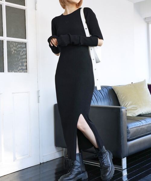 PAGEBOY(ページボーイ)の「アームウオーマーセットワンピース(ワンピース/ドレス・レディース・ブラック09/グリーン75・FREE)」の3枚目の写真