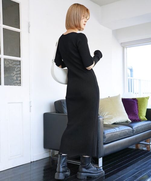 PAGEBOY(ページボーイ)の「アームウオーマーセットワンピース(ワンピース/ドレス・レディース・ブラック09/グリーン75・FREE)」の6枚目の写真