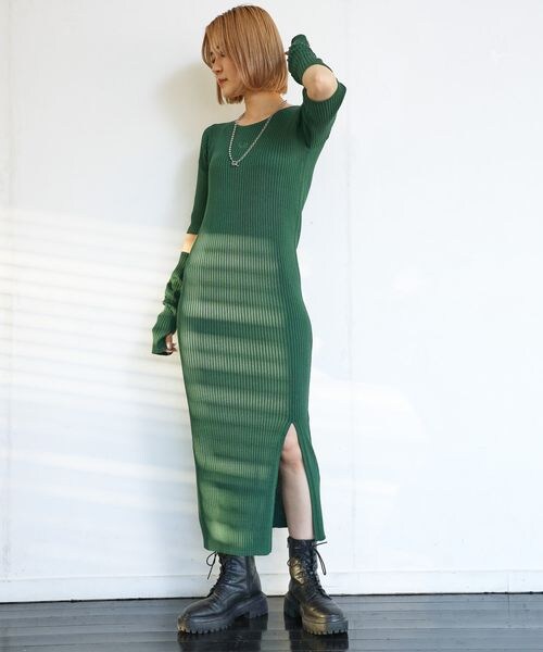 PAGEBOY(ページボーイ)の「アームウオーマーセットワンピース(ワンピース/ドレス・レディース・ブラック09/グリーン75・FREE)」の15枚目の写真