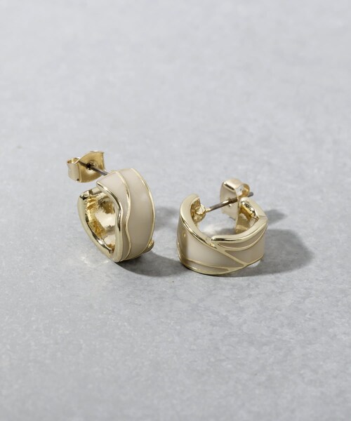 3coins(3coins)の「エポカーブピアス(ピアス(両耳用)・レディース・アイボリー/グレー/ブルー・0)」の1枚目の写真