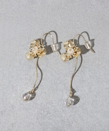 フラワーガラスピアス