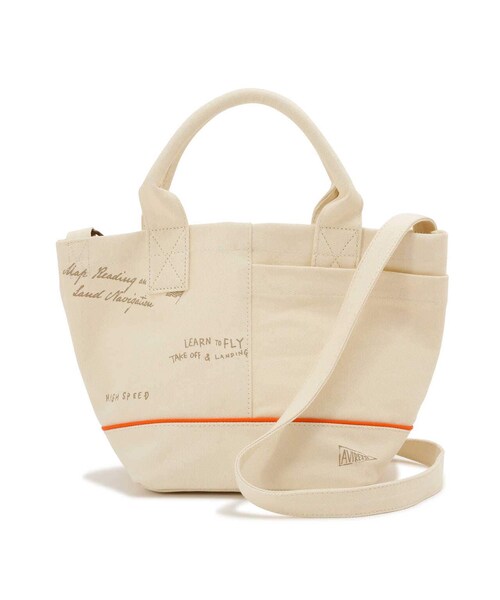 AVIREX(アヴィレックス)の「SCRIBBING MINI TOTE BAG/ スクリブリング ミニトートバッグ(バッグ・オリーブ/アイボリー/ウォッシュユーズド/ユーズド・F)」の7枚目の写真