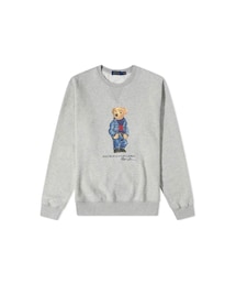 [RALPH LAUREN] POLO BEAR FLEECE SWEATSHIRT -710853308001 ANDOVER HEATHER DENIM BEAR