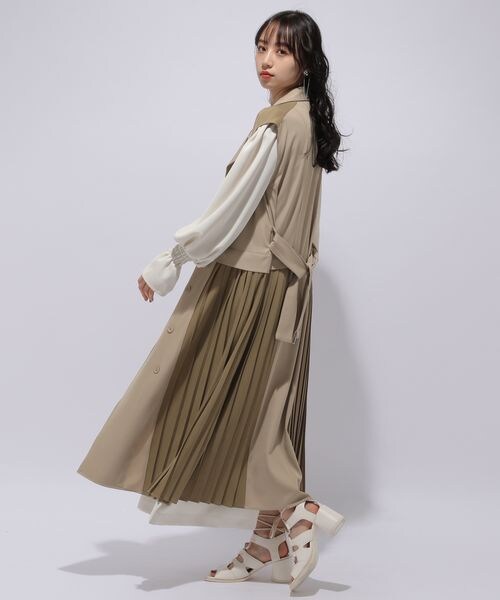 HARE（ハレ）の「サイドプリーツバイカラーワンピースジレ（）」 - WEAR