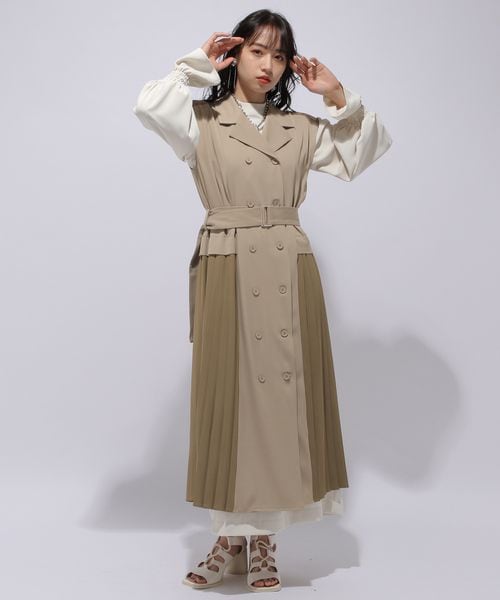 HARE（ハレ）の「サイドプリーツバイカラーワンピースジレ（）」 - WEAR