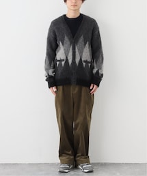 マインデニムKid Mohair Argyle Washed カーディガン 20230218015620697_215.jpg