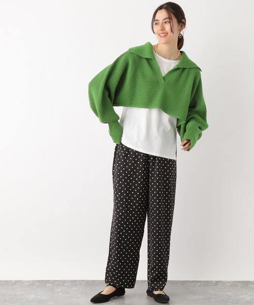 LEPSIM（レプシィム）の「ツヤサテンガライージーパンツ（パンツ・レディース・ブラック×ドット09/ベージュ×ドット51/ベージュ×ストライプ53/ネイビー88・FREE SIZE）」の20枚目の写真