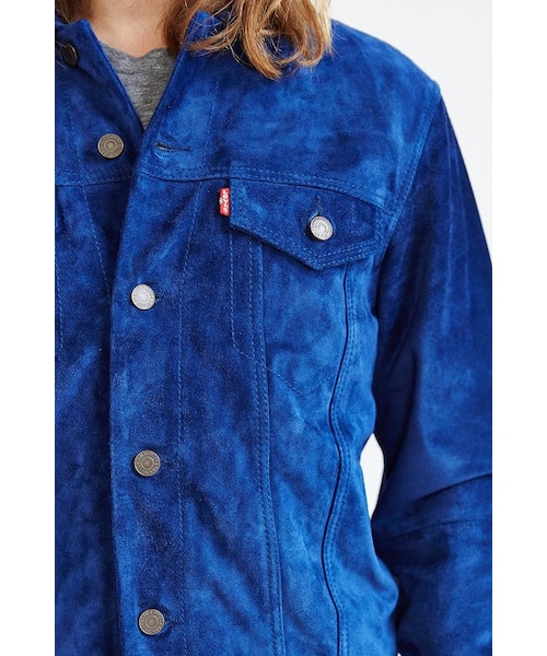 Levi's（リーバイス）の「Levi's Levi‘s Cobalt Suede Trucker Jacket（ライダースジャケット・メンズ・BLUE・M/S/XL/L）」の4枚目の写真