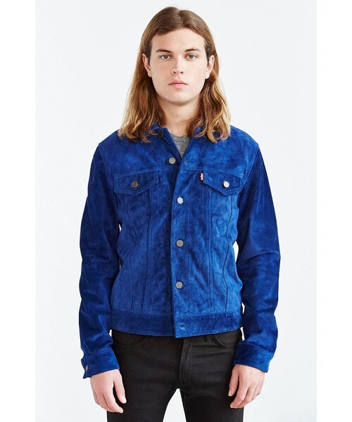 Levi's（リーバイス）の「Levi's Levi‘s Cobalt Suede Trucker Jacket（ライダースジャケット・メンズ・BLUE・M/S/XL/L）」の5枚目の写真