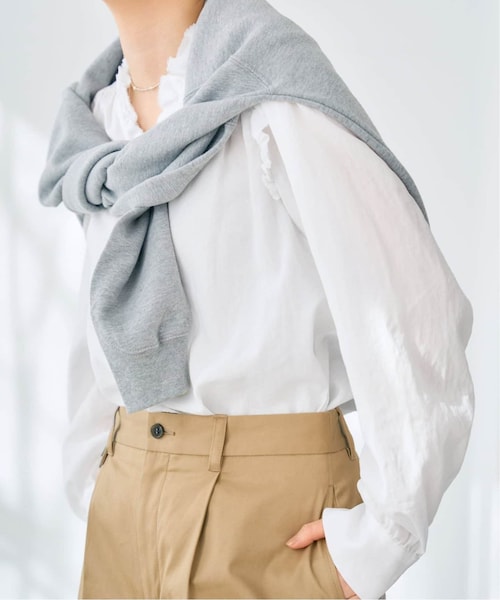 イエナ 新品タグ付 23ss iena コットンシュリンクフリルブラウス F 白 IENA/イエナ コットンシュリンクフリルブラウス☆新品未使用