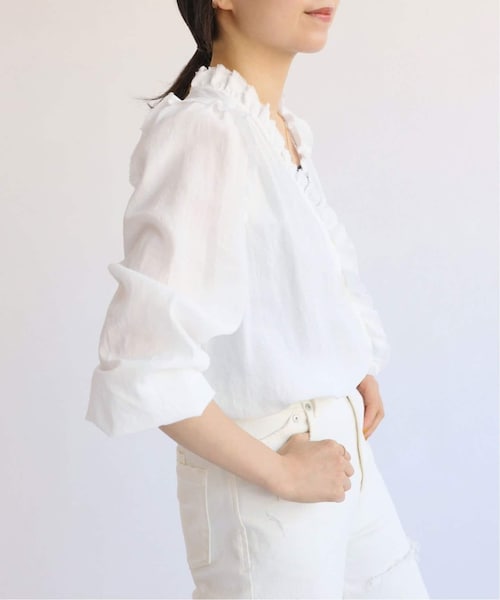 IENA（イエナ）の「《追加予約》コットンシュリンクフリルブラウス