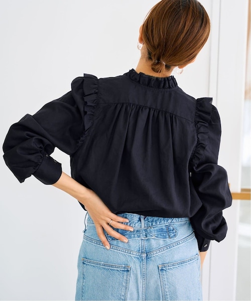 IENA（イエナ）の「《追加予約》コットンシュリンクフリルブラウス