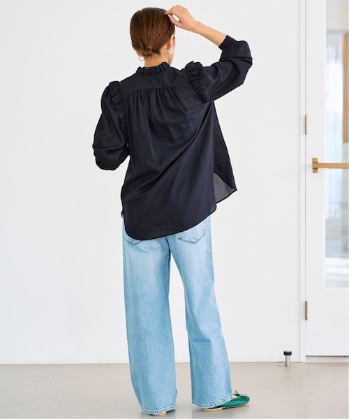 IENA（イエナ）の「《追加予約》コットンシュリンクフリルブラウス