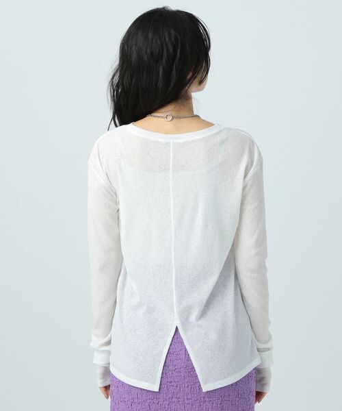 BAYFLOW（ベイフロー）の「≪予約≫シアーロンT（トップス・レディース・オフホワイト11/ブラック19/ピスタチオ61・F）」の14枚目の写真