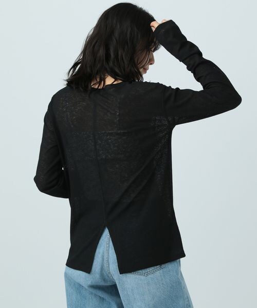 BAYFLOW（ベイフロー）の「≪予約≫シアーロンT（トップス・レディース・オフホワイト11/ブラック19/ピスタチオ61・F）」の11枚目の写真