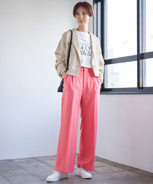 LEPSIM（レプシィム）の「ハイウエストタックスラックスパンツ（パンツ・レディース・ブラック09/グレー15/ピンク22・M/L）」の18枚目の写真