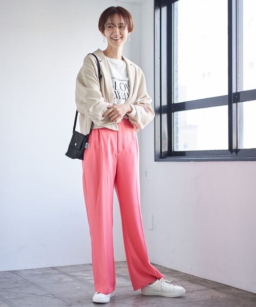 LEPSIM（レプシィム）の「ハイウエストタックスラックスパンツ（パンツ・レディース・ブラック09/グレー15/ピンク22・M/L）」の17枚目の写真