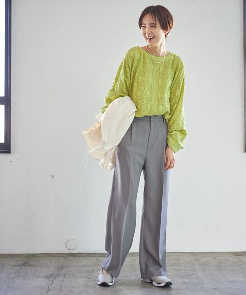 LEPSIM（レプシィム）の「ハイウエストタックスラックスパンツ（パンツ・レディース・ブラック09/グレー15/ピンク22・M/L）」の7枚目の写真