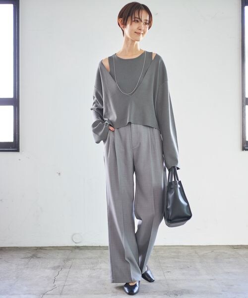 LEPSIM（レプシィム）の「ハイウエストタックスラックスパンツ（パンツ・レディース・ブラック09/グレー15/ピンク22・M/L）」の10枚目の写真