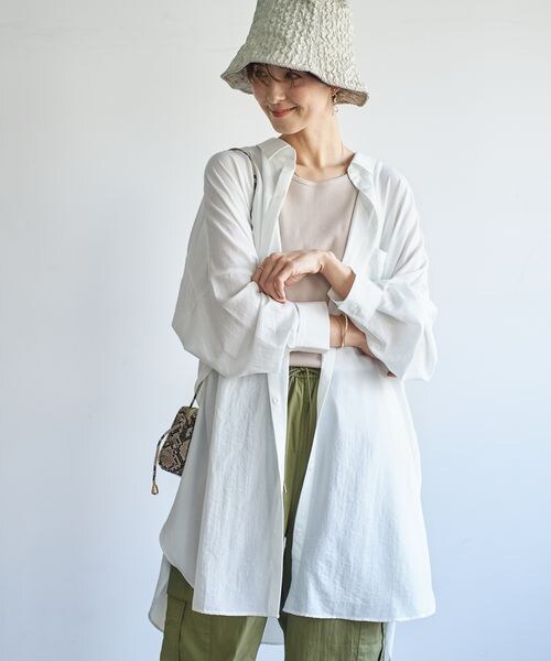 LEPSIM（レプシィム）の「サラキレポンチョ長袖チュニックワンピース（ワンピース/ドレス・レディース・オフホワイト05/チャコールグレー18/ピンク22/ライムグリーン72・FREE SIZE）」の3枚目の写真