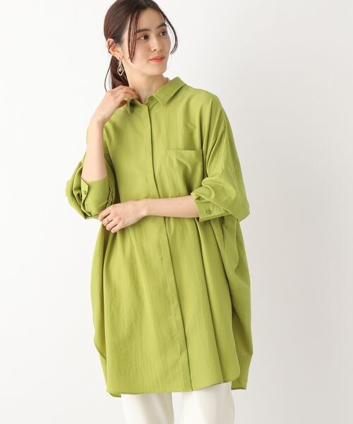 LEPSIM（レプシィム）の「サラキレポンチョ長袖チュニックワンピース（ワンピース/ドレス・レディース・オフホワイト05/チャコールグレー18/ピンク22/ライムグリーン72・FREE SIZE）」の14枚目の写真