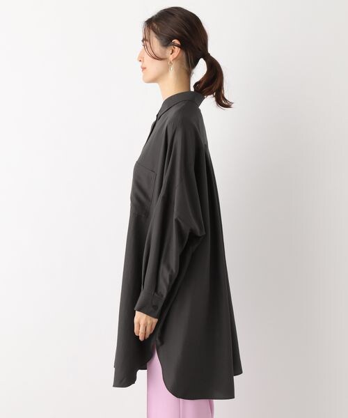 LEPSIM（レプシィム）の「サラキレポンチョ長袖チュニックワンピース（ワンピース/ドレス・レディース・オフホワイト05/チャコールグレー18/ピンク22/ライムグリーン72・FREE SIZE）」の17枚目の写真