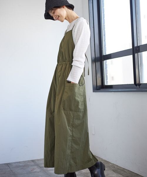 LEPSIM（レプシィム）の「ナイロンミリタリーキャミワンピース（ワンピース/ドレス・レディース・チャコールグレー18/カーキ78・FREE SIZE）」の5枚目の写真