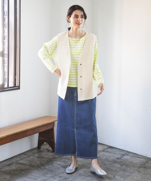 LEPSIM(レプシィム)の「カットキルティングベスト(ジャケット/アウター・レディース・アイボリー08/ブラウン54・FREE SIZE)」の3枚目の写真