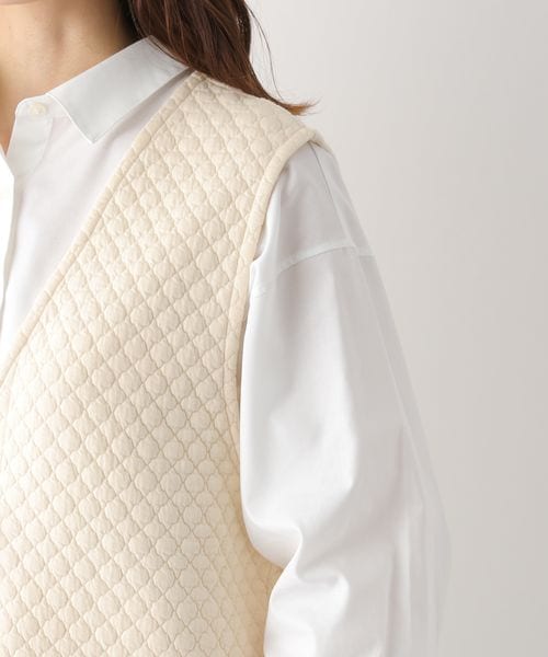 LEPSIM(レプシィム)の「カットキルティングベスト(ジャケット/アウター・レディース・アイボリー08/ブラウン54・FREE SIZE)」の9枚目の写真