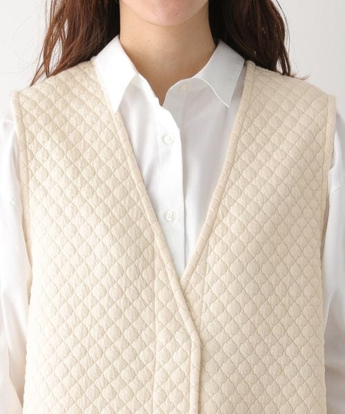 LEPSIM(レプシィム)の「カットキルティングベスト(ジャケット/アウター・レディース・アイボリー08/ブラウン54・FREE SIZE)」の8枚目の写真
