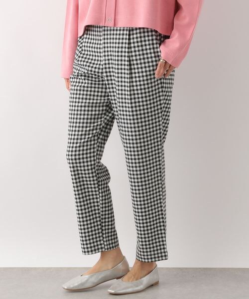 LEPSIM（レプシィム）の「ハタラク7DAYS柄テーパードパンツ（パンツ・レディース・ギンガムチェック10/ネイビー×ストライプ88・SS/S/M/L/LL）」の4枚目の写真