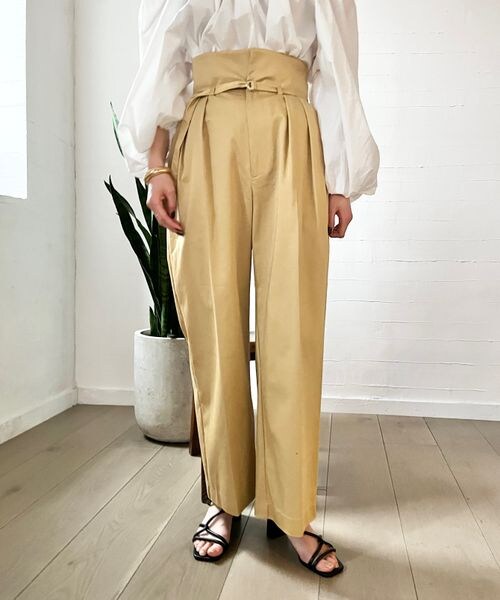 LOWRYS FARM（ローリーズファーム）の「２ＷＡＹベルトツキワイドパンツ（パンツ・レディース・アイボリー08/ブラック09/ベージュ52・F）」の10枚目の写真