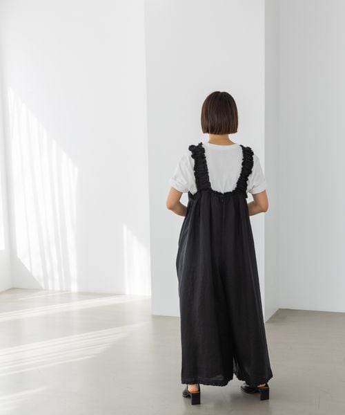 LOWRYSFARM　今季 フリル オールインワン LOWRYS FARM（ローリーズファーム）の「リネンフリル
