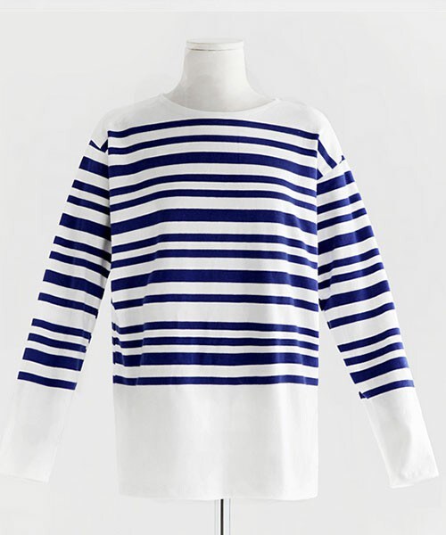 DHOLIC（ディーホリック）の「パネルボーダー長袖Ｔシャツ（Tシャツ/カットソー・レディース・ブラック/ワイン/ブルー・free）」の2枚目の写真