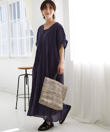 JOURNAL STANDARD relume（ジャーナルスタンダード　レリューム）の「《予約》コットンボイルクリンクルタックカフタンワンピース（ワンピース/ドレス）」