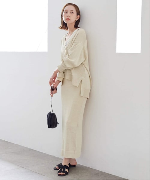24ss♡SLOBE IENA テープヤーンVネックカーディガン SLOBE IENA（スローブイエナ）の「テープヤーンVネック