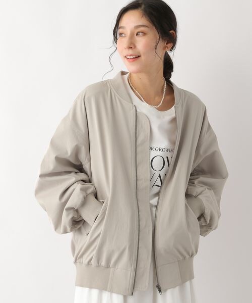 LEPSIM（レプシィム）の「MA1ブルゾン（ジャケット/アウター・レディース・ブラック09/グレージュ13/カーキ78・FREE SIZE）」の7枚目の写真