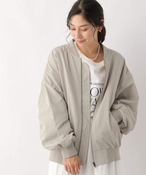 LEPSIM（レプシィム）の「MA1ブルゾン（ジャケット/アウター・レディース・ブラック09/グレージュ13/カーキ78・FREE SIZE）」の2枚目の写真