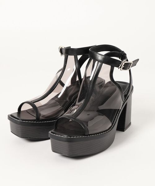 PAGEBOY（ページボーイ）の「ステッチソールサンダル（シューズ・レディース・ブラック09/ブラック系クリア10・M(23.5cm)/L(24.5cm)）」の4枚目の写真