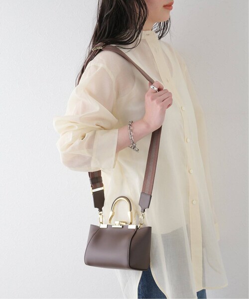 Plage les Tendre leather clutch バッグ ブラウン