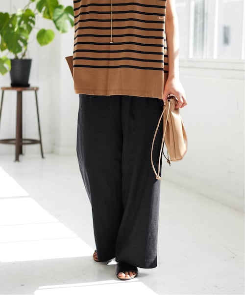 JOURNAL STANDARD relume（ジャーナルスタンダード　レリューム）の「《予約》リネンレーヨンタックセミワイドパンツ（パンツ・ブラック/(001)/36/在庫あり/38）」の8枚目の写真