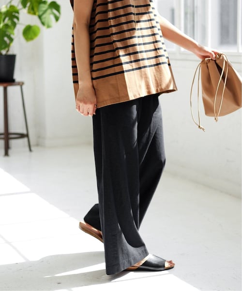 JOURNAL STANDARD relume（ジャーナルスタンダード　レリューム）の「《予約》リネンレーヨンタックセミワイドパンツ（パンツ・ブラック/(001)/36/在庫あり/38）」の10枚目の写真