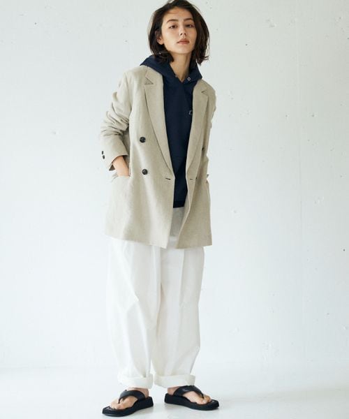 ★バビロン★キャンバスリネンジャケット　アイボリー BABYLONE（バビロン）の「キャンバスリネンジャケット（）」 - WEAR