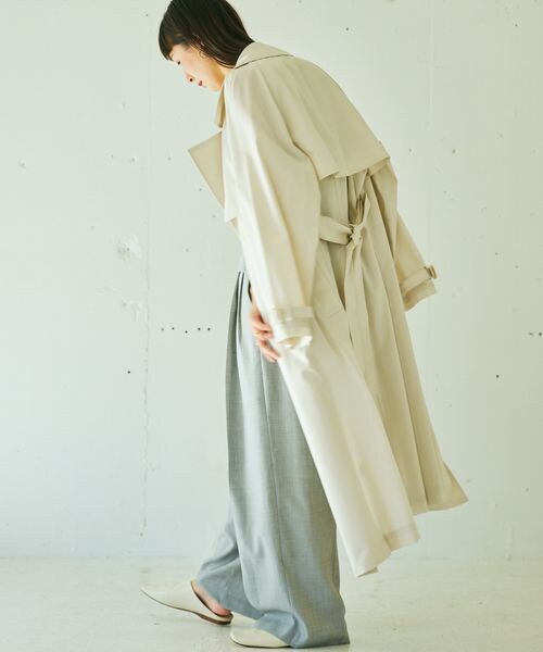 BABYLONE リラックストレンチコート ホワイト