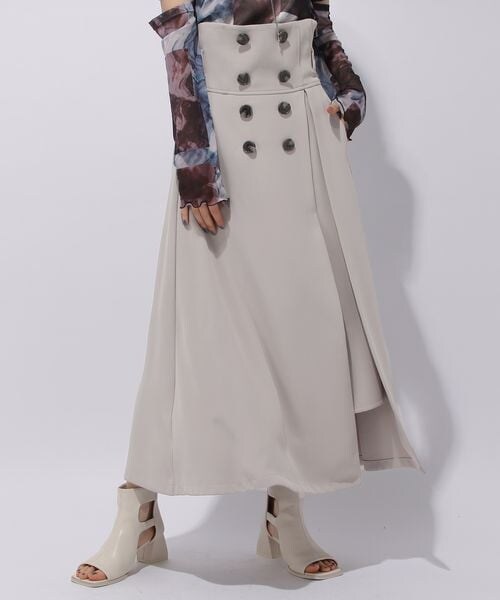 HARE ハイウエストボタンスリットスカート HARE（ハレ）の「ハイウエストボタンスリットスカート（）」 - WEAR